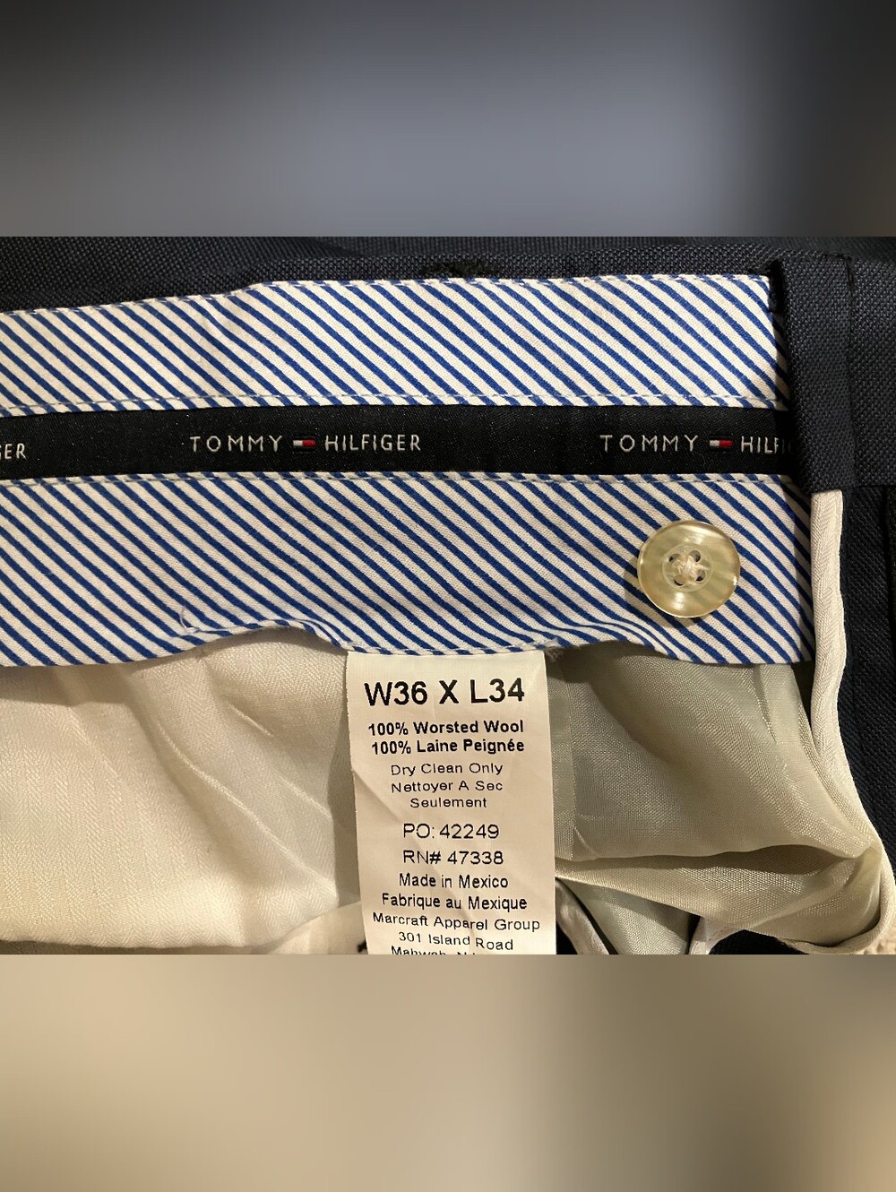 Men's Classic Navy Dress Pants - Picture 2 of 2